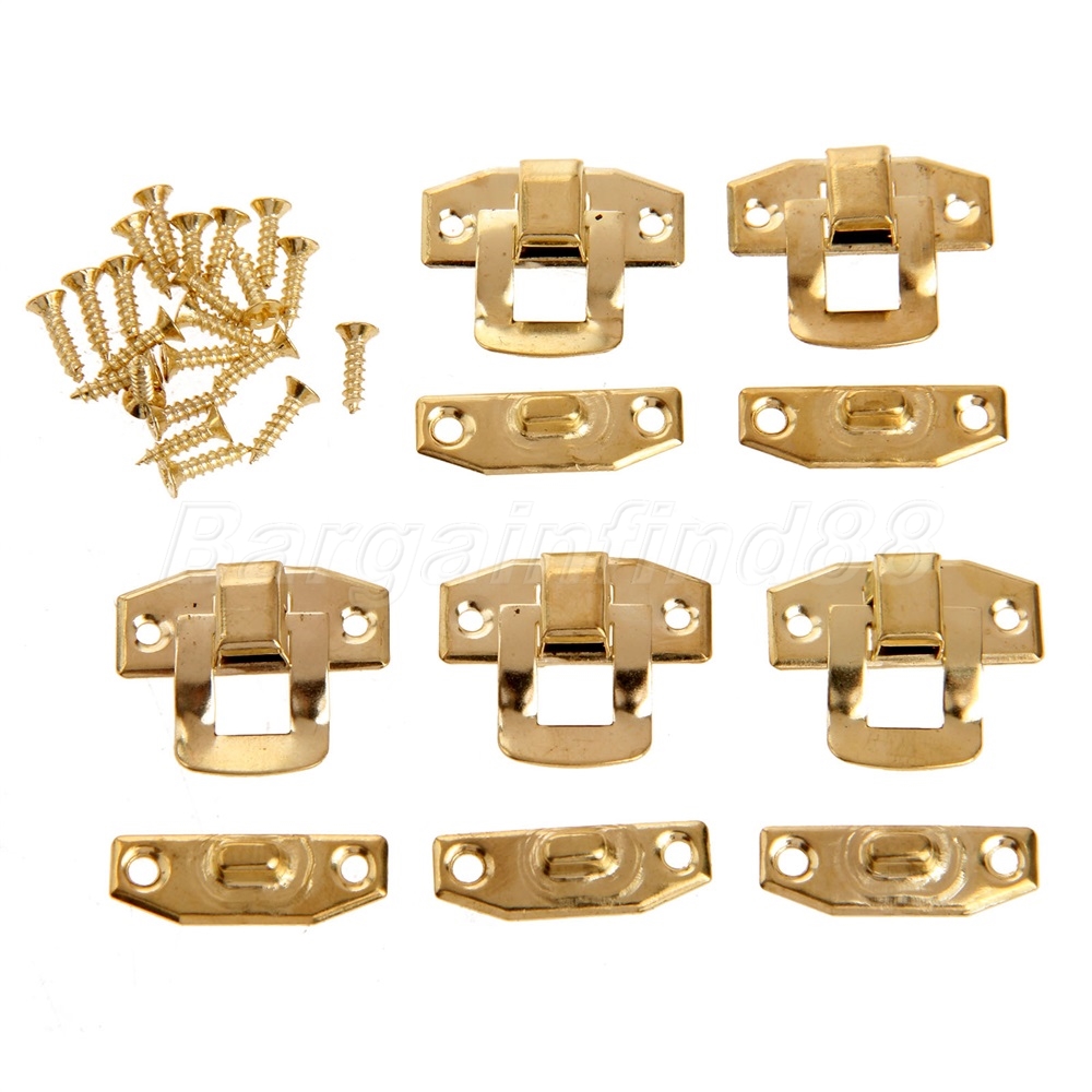 5/10Pcs Gold Latches Clasp Jewelry Box Suitcase Furniture Decorative