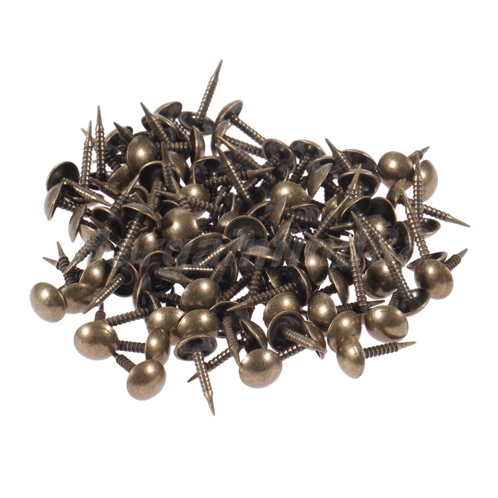 100pcs Vintage Upholstery Nails Sofa Jewelry Box Iron Tacks Studs Pins